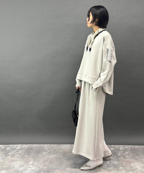 NICOLE white（ニコルホワイト）の「【セットアイテム】プルオーバー×タイトスカート（ワンピース・レディース・グリーン/ライトグレー/チャコールグレー/ブラック・FREE）」の10枚目の写真