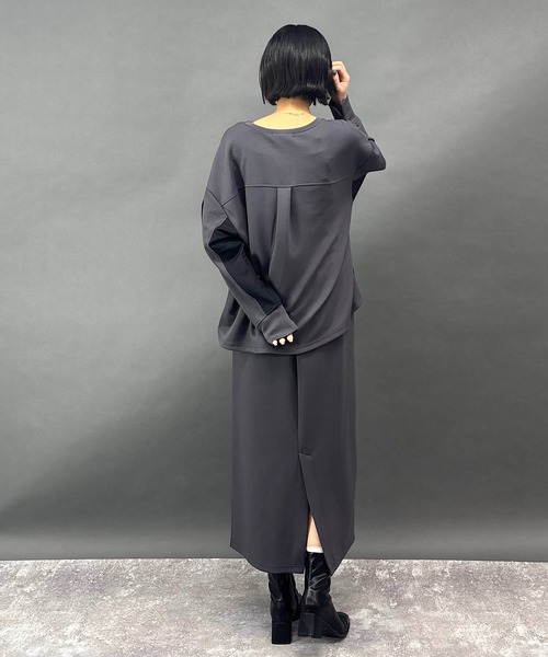 NICOLE white（ニコルホワイト）の「【セットアイテム】プルオーバー×タイトスカート（ワンピース・レディース・グリーン/ライトグレー/チャコールグレー/ブラック・FREE）」の22枚目の写真