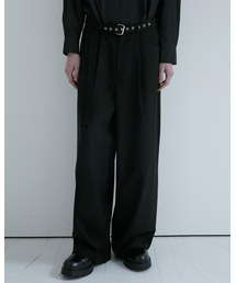 KIRYU（キリュウ）の「BELTED CURVED SLACKS (BLACK)（スラックス）」