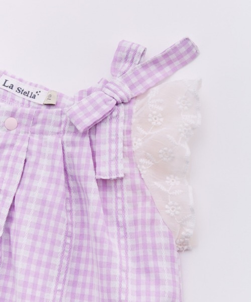 LaStella（ラステラ）の「リボンギャザーロンパス/baby（ロンパース・キッズ・ライトブルー/ブラック/パープル/ダークブルー・70/80）」の6枚目の写真