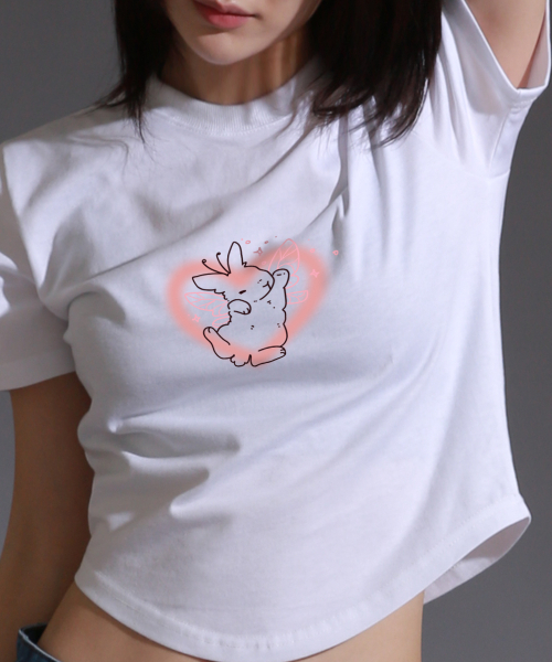 LIKE THE MOST(ライクザモースト)の「ウィメンズエンジェルリベットラウンドカット半袖Tシャツ_ホワイト(Tシャツ/カットソー・レディース・その他・S/L/M)」の2枚目の写真