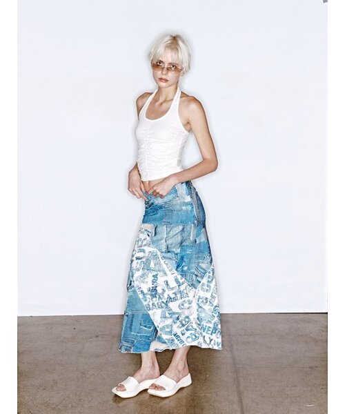 ASURA（アスラ）の「デニムコラージュロングスカート [BLUE PRINT]（スカート・レディース・その他・ONE SIZE）」の3枚目の写真
