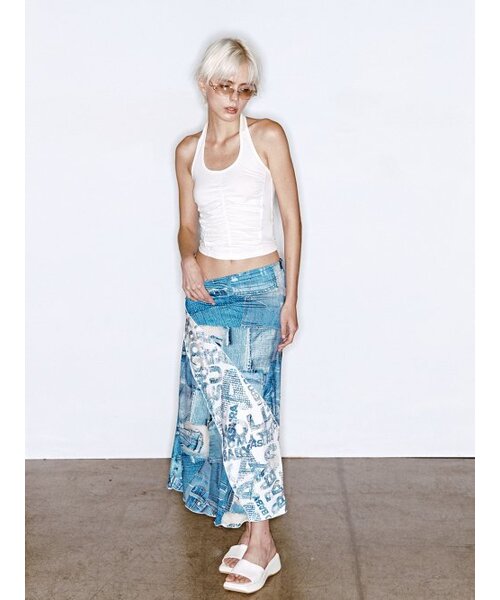 ASURA（アスラ）の「デニムコラージュロングスカート [BLUE PRINT]（スカート・レディース・その他・ONE SIZE）」の2枚目の写真