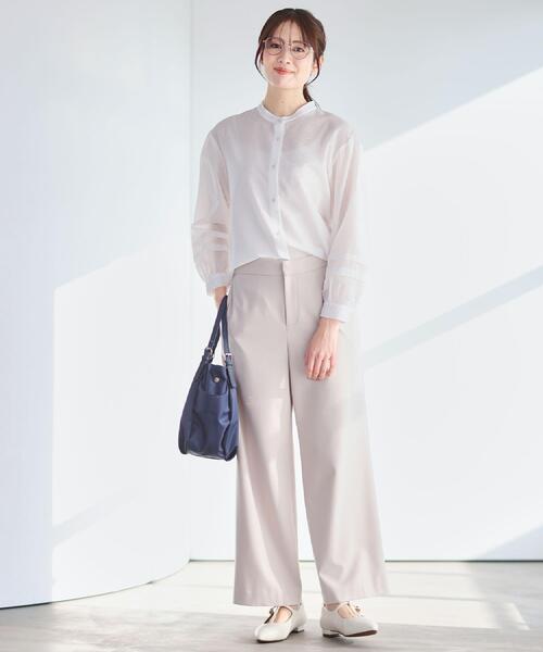 Reflect(リフレクト)の「【ゆったり着られる◎】バンドカラーシャツブラウス(シャツ/ブラウス・レディース・ネイビー/ホワイト/サックスブルー・11/09/07)」の9枚目の写真