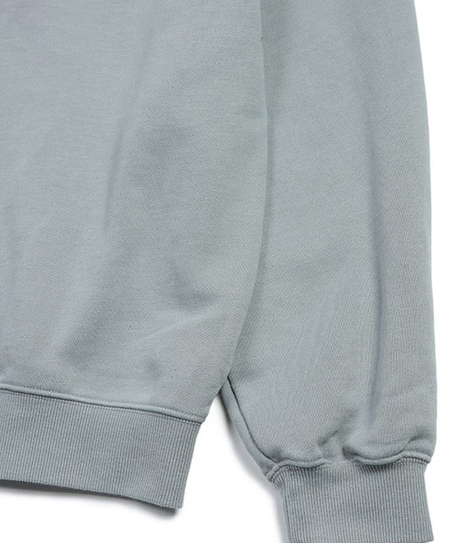 THRASHER（スラッシャー）の「THRASHER (スラッシャー) ダメージ デニムロゴ スウェット トレーナー ピグメント加工 裏毛 トレーナー（スウェット・メンズ・グレー/ピンク/ダークグレー・M/L/LL）」の12枚目の写真