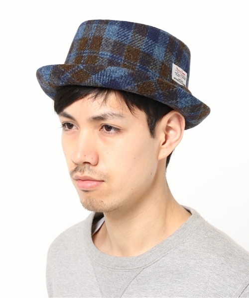 CABALLERO（キャバレロ）の「CABALLERO×HARRIS TWEED PORK PIE HAT GRANADA BLUE（ハット・メンズ・ブルー・M/L）」の8枚目の写真