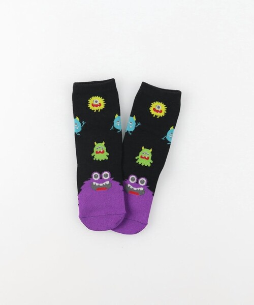 BRANSHES（ブランシェス）の「モンスターソックス（ソックス/靴下・キッズ・パープル/ブラック・13-15㎝/19-21㎝/16-18㎝）」の2枚目の写真