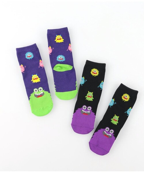 BRANSHES（ブランシェス）の「モンスターソックス（ソックス/靴下・キッズ・パープル/ブラック・13-15㎝/19-21㎝/16-18㎝）」の9枚目の写真