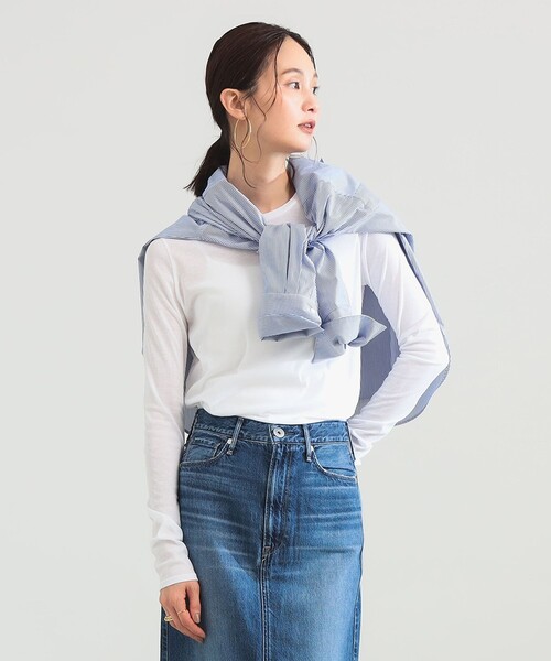 Demi-Luxe BEAMS（デミルクス ビームス）の「コットン ハイツイストシアー Tシャツ（Tシャツ/カットソー・レディース・ホワイト/ミント/ピンク・ONE SIZE）」の2枚目の写真