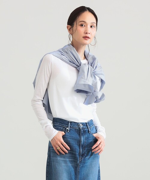 Demi-Luxe BEAMS（デミルクス ビームス）の「コットン ハイツイストシアー Tシャツ（Tシャツ/カットソー・レディース・ホワイト/ミント/ピンク・ONE SIZE）」の12枚目の写真