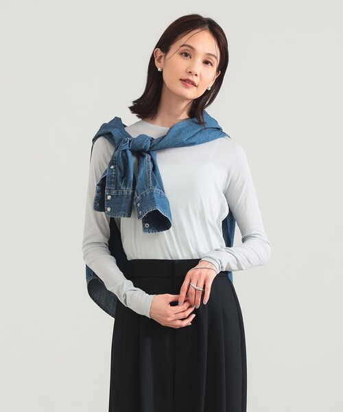 Demi-Luxe BEAMS（デミルクス ビームス）の「コットン ハイツイストシアー Tシャツ（Tシャツ/カットソー・レディース・ホワイト/ミント/ピンク・ONE SIZE）」の18枚目の写真