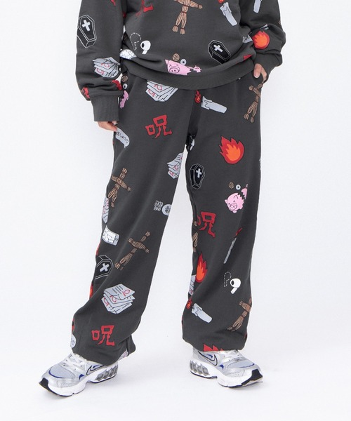 PUNYUS(プニュズ)の「【新サイズ】天国と地獄総柄スウェットパンツ(スウェットパンツ・レディース・ホワイト/スミクロ・1/2/3/4/5)」の1枚目の写真