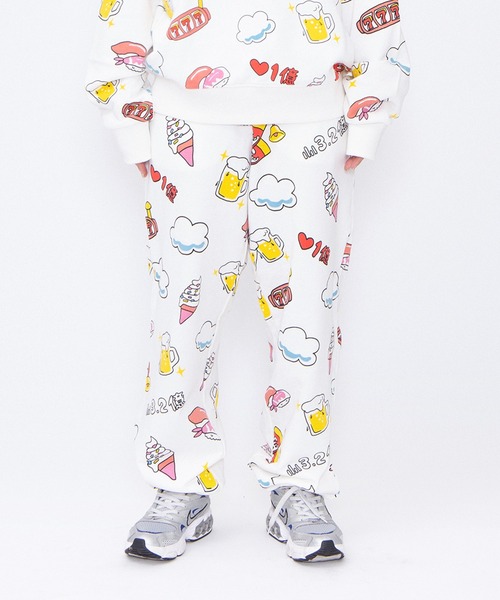 PUNYUS(プニュズ)の「【新サイズ】天国と地獄総柄スウェットパンツ(スウェットパンツ・レディース・ホワイト/スミクロ・1/2/3/4/5)」の4枚目の写真