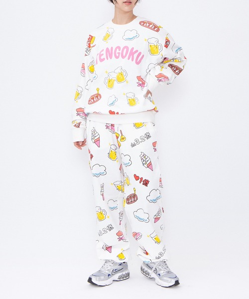 PUNYUS(プニュズ)の「【新サイズ】天国と地獄総柄スウェットパンツ(スウェットパンツ・レディース・ホワイト/スミクロ・1/2/3/4/5)」の7枚目の写真