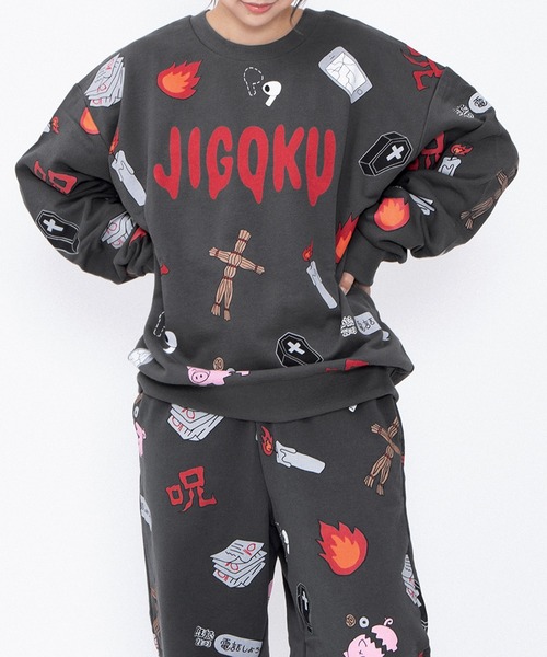 PUNYUS(プニュズ)の「【新サイズ】天国と地獄総柄スウェットパンツ(スウェットパンツ・レディース・ホワイト/スミクロ・1/2/3/4/5)」の14枚目の写真