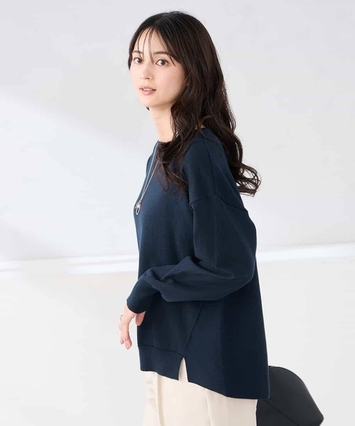 a.v.v(アーヴェヴェ)の「イレヘムガーターチュニックニット(ニット/セーター・レディース・アイボリー/オレンジ/ネイビー・38/40)」の11枚目の写真