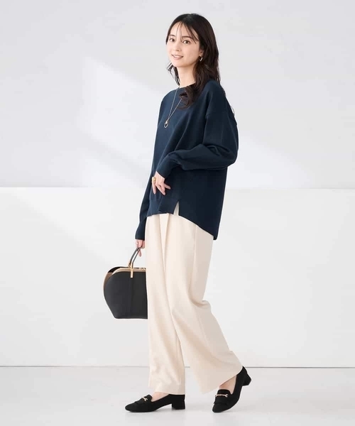 a.v.v(アーヴェヴェ)の「イレヘムガーターチュニックニット(ニット/セーター・レディース・アイボリー/オレンジ/ネイビー・38/40)」の14枚目の写真