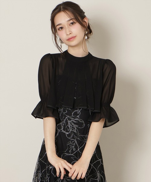 WILLSELECTION(ウィルセレクション)の「フロントスリットフレアブラウス×フレアレースキャミワンピース(ドレス・レディース・ラベンダー/ブラック/ピンク・FREE)」の7枚目の写真