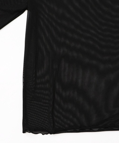 ScoLar(スカラー)の「161607:アンティーク風花蝶プリント ソフトチュールインナー(Tシャツ/カットソー・レディース・アイボリー/ブラック・M)」の16枚目の写真