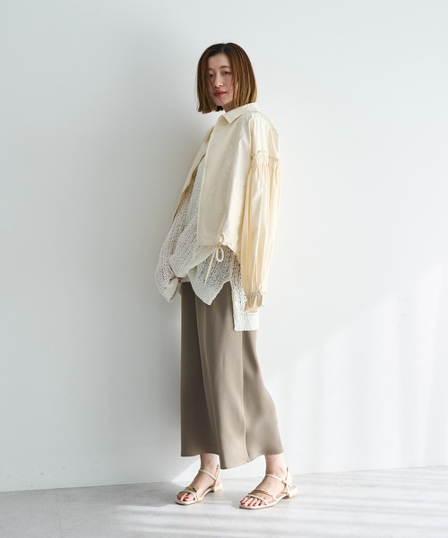 YECCA VECCA（イェッカヴェッカ）の「サテンフレアスカート（スカート・レディース・ベージュ/ミント/アイボリー・FREE）」の14枚目の写真