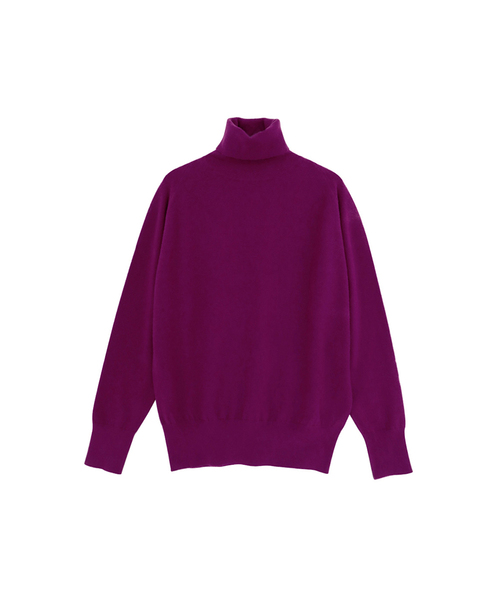 VASCARA(バスカラ)の「Pine Turtleneck Knitwear (7colors)(ニット/セーター・レディース・カーキ/アイボリー/ブラック/ブルー/ライトブラウン/レンガ/パープル・FREE)」の6枚目の写真