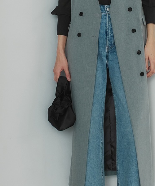 anuans（アニュアンス）の「ノットサテンバッグ（ハンドバッグ・レディース・ブラウン/ホワイト/ブラック・FREE）」の5枚目の写真