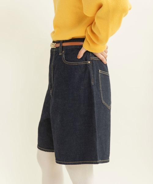 My Fav. CHILD WOMAN(マイファブチャイルドウーマン)の「11.36OZムラ糸デニム ショートパンツ(デニムパンツ・レディース・ネイビー・36/38)」の8枚目の写真