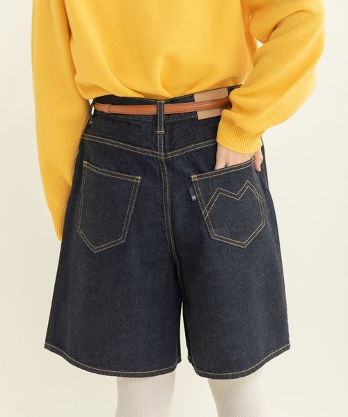 My Fav. CHILD WOMAN(マイファブチャイルドウーマン)の「11.36OZムラ糸デニム ショートパンツ(デニムパンツ・レディース・ネイビー・36/38)」の6枚目の写真