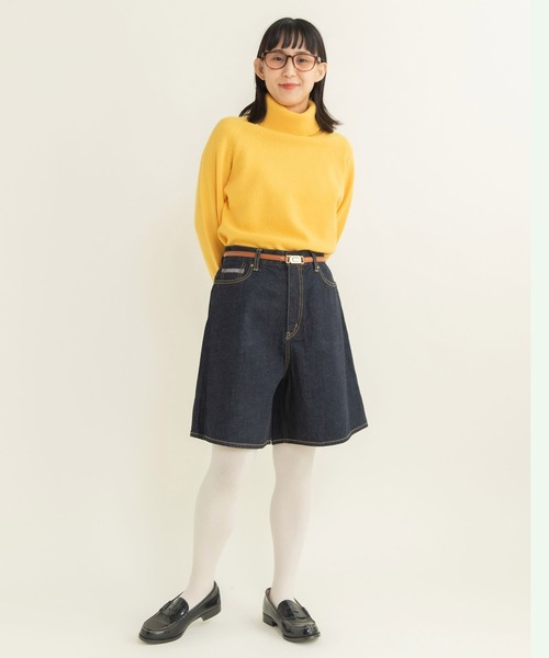 My Fav. CHILD WOMAN(マイファブチャイルドウーマン)の「11.36OZムラ糸デニム ショートパンツ(デニムパンツ・レディース・ネイビー・36/38)」の5枚目の写真