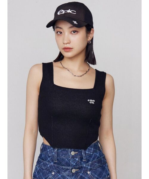 EMODA（エモダ）の「ミニマルフィットニット（ニット/セーター・レディース・ホワイト/グレー/イエロー/ブルー/ブラック・FREE）」の2枚目の写真