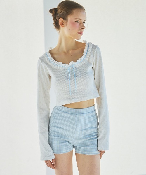 lilLilly（リルリリー）の「ギンガムショートパンツ（その他パンツ・レディース・ピンク/ブラック/ブルー・FREE）」の8枚目の写真