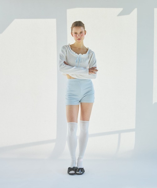 lilLilly（リルリリー）の「ギンガムショートパンツ（その他パンツ・レディース・ピンク/ブラック/ブルー・FREE）」の13枚目の写真