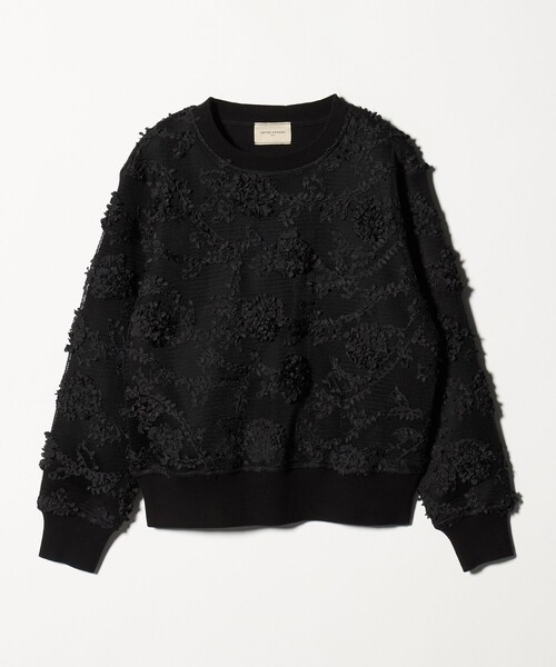 UNITED ARROWS（ユナイテッドアローズ）の「エンブロイダリーフラワー メッシュ ニット（ニット/セーター・レディース・ブラック/オフホワイト・FREE）」の10枚目の写真