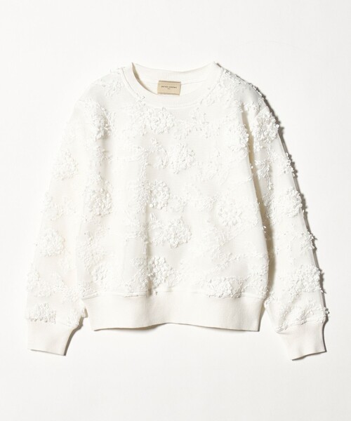 UNITED ARROWS（ユナイテッドアローズ）の「エンブロイダリーフラワー メッシュ ニット（ニット/セーター・レディース・ブラック/オフホワイト・FREE）」の15枚目の写真