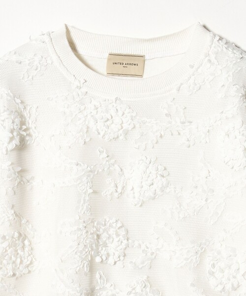 UNITED ARROWS（ユナイテッドアローズ）の「エンブロイダリーフラワー メッシュ ニット（ニット/セーター・レディース・ブラック/オフホワイト・FREE）」の16枚目の写真