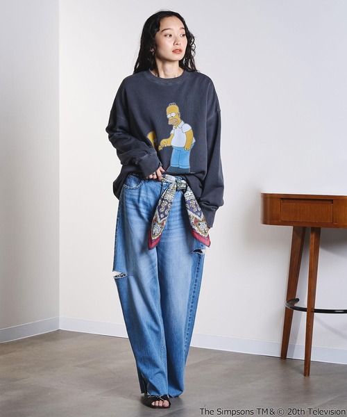 The Simpsons（ザ・シンプソンズ）の「(THE SIMPSONS)BIG SWEAT（スウェット・レディース・グレー/ブラック・ONE SIZE）」の9枚目の写真