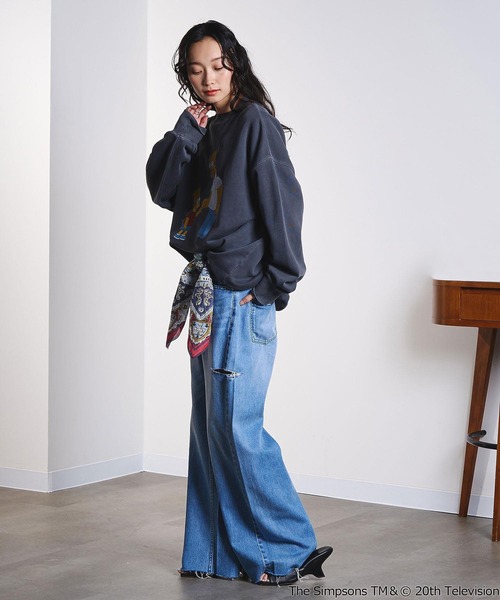 The Simpsons（ザ・シンプソンズ）の「(THE SIMPSONS)BIG SWEAT（スウェット・レディース・グレー/ブラック・ONE SIZE）」の10枚目の写真