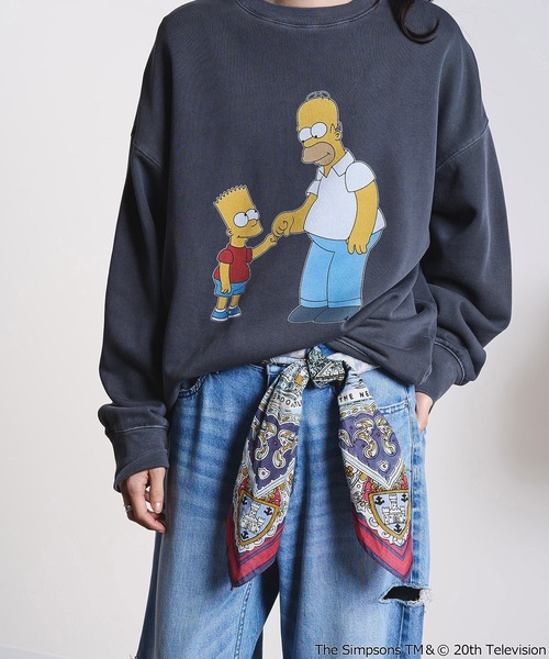 The Simpsons（ザ・シンプソンズ）の「(THE SIMPSONS)BIG SWEAT（スウェット・レディース・グレー/ブラック・ONE SIZE）」の13枚目の写真