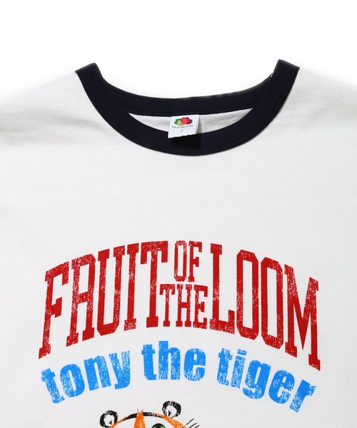 FRUIT OF THE LOOM（フルーツオブザルーム）の「FTL x KELLOGGS RINGER T-SHIRT1 / ケロッグ コラボ 半袖リンガーTシャツ トニーザタイガーデザイン（Tシャツ/カットソー・メンズ・ホワイト・S/L/M）」の6枚目の写真
