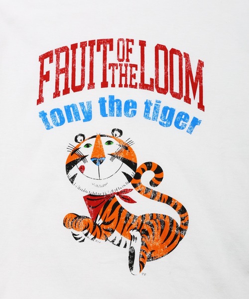 FRUIT OF THE LOOM（フルーツオブザルーム）の「FTL x KELLOGGS RINGER T-SHIRT1 / ケロッグ コラボ 半袖リンガーTシャツ トニーザタイガーデザイン（Tシャツ/カットソー・メンズ・ホワイト・S/L/M）」の4枚目の写真