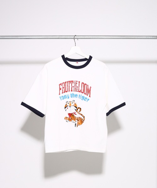 FRUIT OF THE LOOM（フルーツオブザルーム）の「FTL x KELLOGGS RINGER T-SHIRT1 / ケロッグ コラボ 半袖リンガーTシャツ トニーザタイガーデザイン（Tシャツ/カットソー・メンズ・ホワイト・S/L/M）」の7枚目の写真