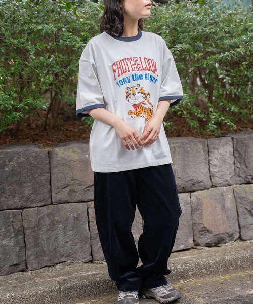 FRUIT OF THE LOOM（フルーツオブザルーム）の「FTL x KELLOGGS RINGER T-SHIRT1 / ケロッグ コラボ 半袖リンガーTシャツ トニーザタイガーデザイン（Tシャツ/カットソー・メンズ・ホワイト・S/L/M）」の11枚目の写真
