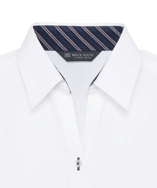 TOKYO SHIRTS（トウキョウシャツ）の「形態安定ノンアイロン スキッパー 長袖ビジネスワイシャツ（ビジネスシャツ・レディース・ホワイト・XS/S/M/L）」の3枚目の写真