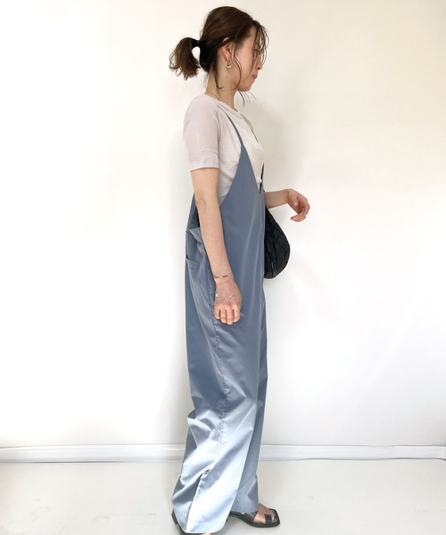 ARCADE（アーケード）の「夏服 Vネック オールインワン サロペット -ARCADE Limited Line-（サロペット/オーバーオール・レディース・セージグリーン/モカ/グレイッシュベージュ/ブラック/ネイビー・FREE）」の7枚目の写真