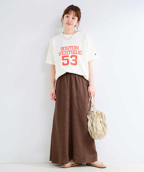 B.C STOCK(ベーセーストック)の「《S/Mサイズ展開》手洗い可 / フレンチリネンギャザースカート(スカート・レディース・ブラック/ブラウン/サックスブルー・SMALL/MEDIUM)」の10枚目の写真