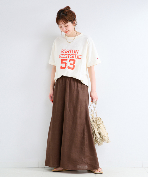B.C STOCK(ベーセーストック)の「《S/Mサイズ展開》手洗い可 / フレンチリネンギャザースカート(スカート・レディース・ブラック/ブラウン/サックスブルー・SMALL/MEDIUM)」の11枚目の写真