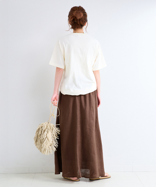 S/Mサイズ展開》手洗い可 / フレンチリネンギャザースカート（スカート