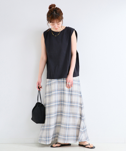 B.C STOCK(ベーセーストック)の「《S/Mサイズ展開》手洗い可 / フレンチリネンギャザースカート(スカート・レディース・ブラック/ブラウン/サックスブルー・SMALL/MEDIUM)」の17枚目の写真