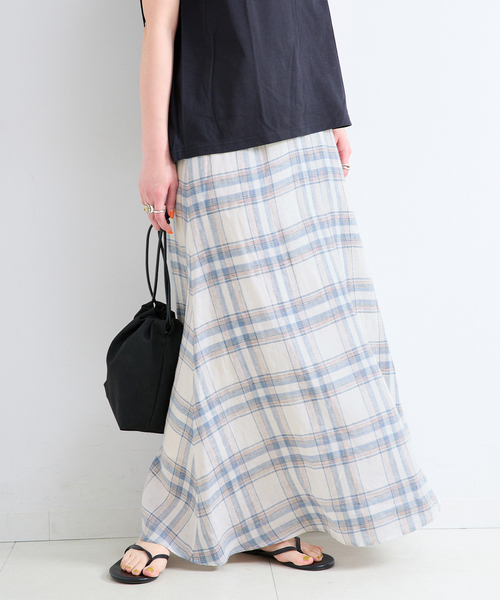 B.C STOCK(ベーセーストック)の「《S/Mサイズ展開》手洗い可 / フレンチリネンギャザースカート(スカート・レディース・ブラック/ブラウン/サックスブルー・SMALL/MEDIUM)」の20枚目の写真