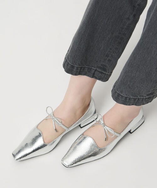SY UNITED ARROWS（シーユナイテッドアローズ）の「＜SY＞ウェーブカットリボン フラット25↑（パンプス・レディース・ブラック/シルバー・25cm/24.5cm/24cm/23cm/22.5cm/22cm/23.5cm）」の14枚目の写真